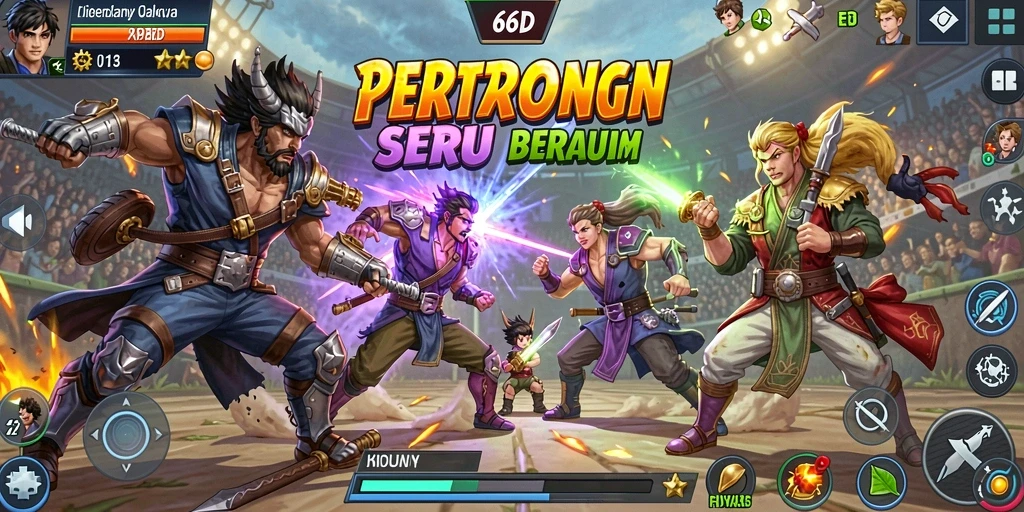 Tampilan gameplay 66D menunjukkan pertarungan yang dinamis dan mendebarkan.