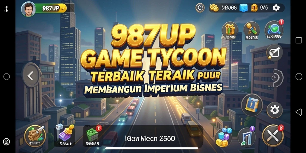 Screenshot gameplay 987UP menampilkan keseruan membangun bisnis.