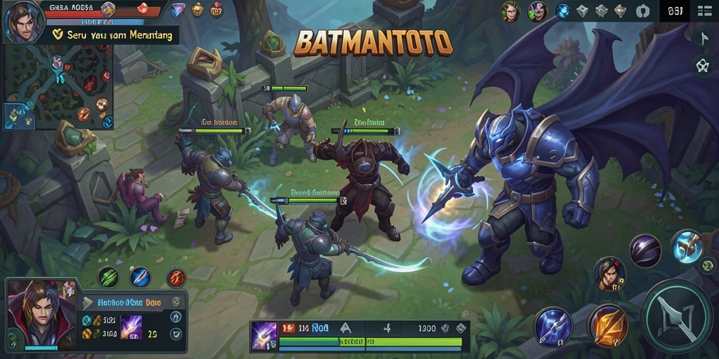 Tampilan seru gameplay MOBA di BATMANTOTO.