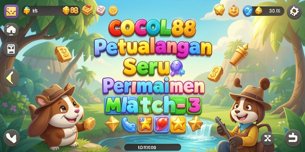 Screenshot gameplay COCOL88 menunjukkan aksi seru mencocokkan objek berwarna.