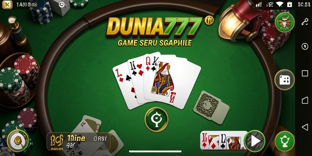 Gameplay seru DUNIA777 dengan teman-teman dalam permainan Gaple.