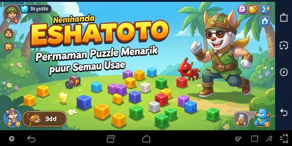 Screenshot gameplay ESHATOTO menunjukkan tantangan puzzle yang seru.