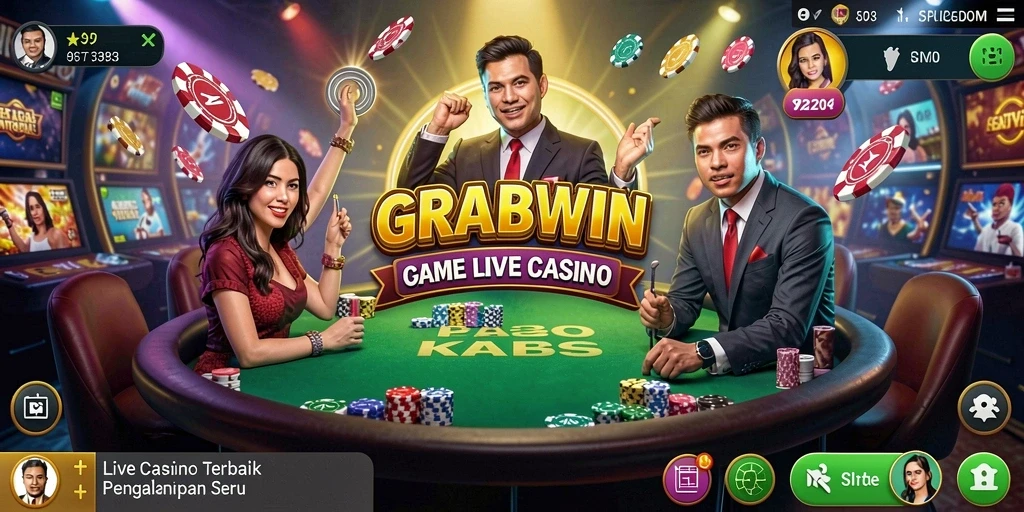 Tangkapan layar gameplay Live Casino GRABWIN yang mengasyikkan.