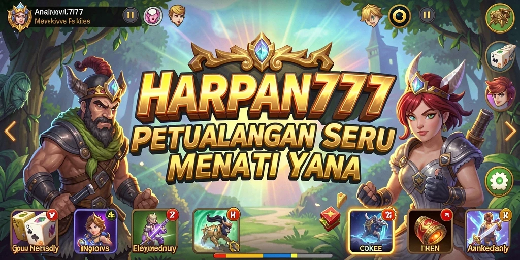 Tangkapan layar menunjukkan aksi seru dalam petualangan HARAPAN777.