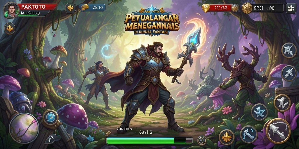 Screenshot utama PAKTOTO menampilkan aksi pertempuran seru dan eksplorasi alam.