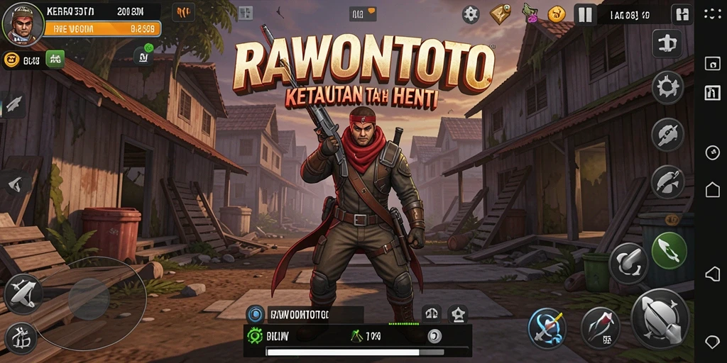 Screenshot gameplay RAWONTOTO yang menampilkan suasana menyeramkan.