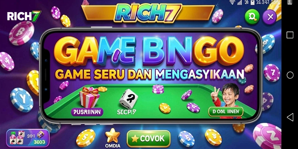 Tampilan penuh aksi saat memainkan RICH7 Bingo.