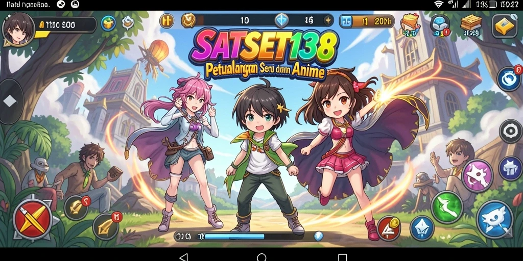 Tampilan gameplay seru dari SATSET138 dengan karakter anime favorit.