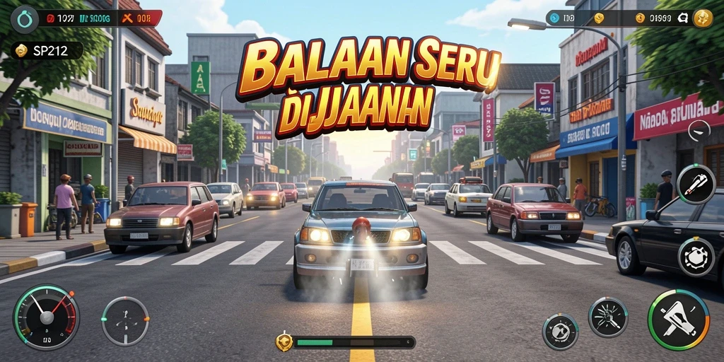 Tampilan menarik gameplay balapan mobil di SP212.