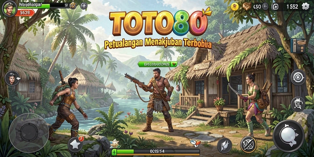Screenshot gameplay TOTO80 menunjukkan eksplorasi di dunia terbuka yang luas.