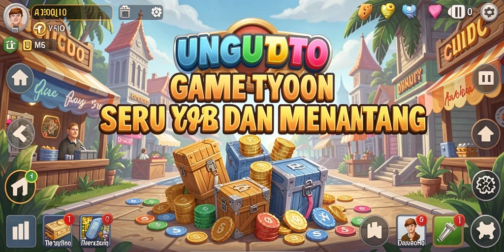 Screenshot utama UNGUTOTO menampilkan momen seru dalam gameplay Tycoon.